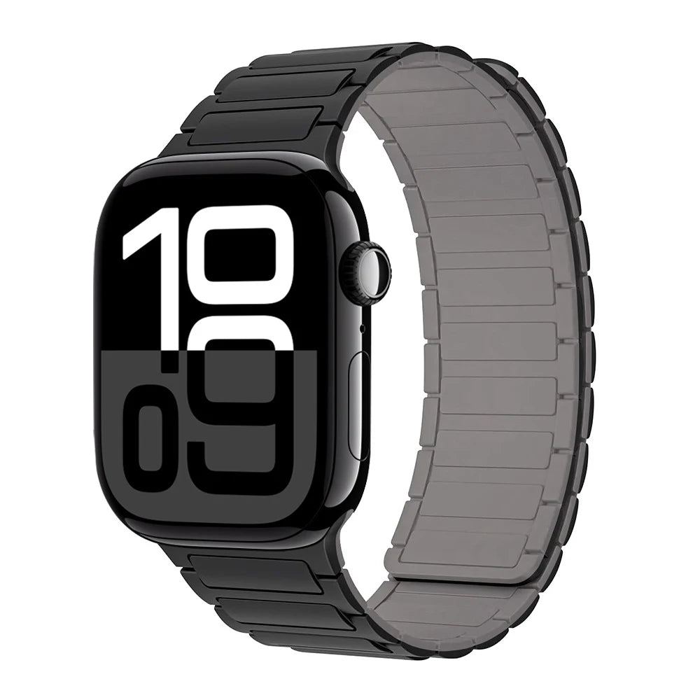 Correa con hebilla magnética para relojes Apple de 46 mm, 44 mm, 40 mm, 45 mm, 41 mm, 42 mm, correa de silicona para iWatch serie 11, 10, 9, 8, 7, 6, SE, Ultra 3