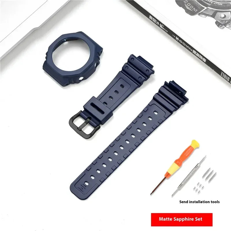 Bracelet de montre en résine pour Casio G-SHOCK GA-2100 GA-2110, Kit de modification de bracelet de montre en caoutchouc étanche pour hommes, avec outils
