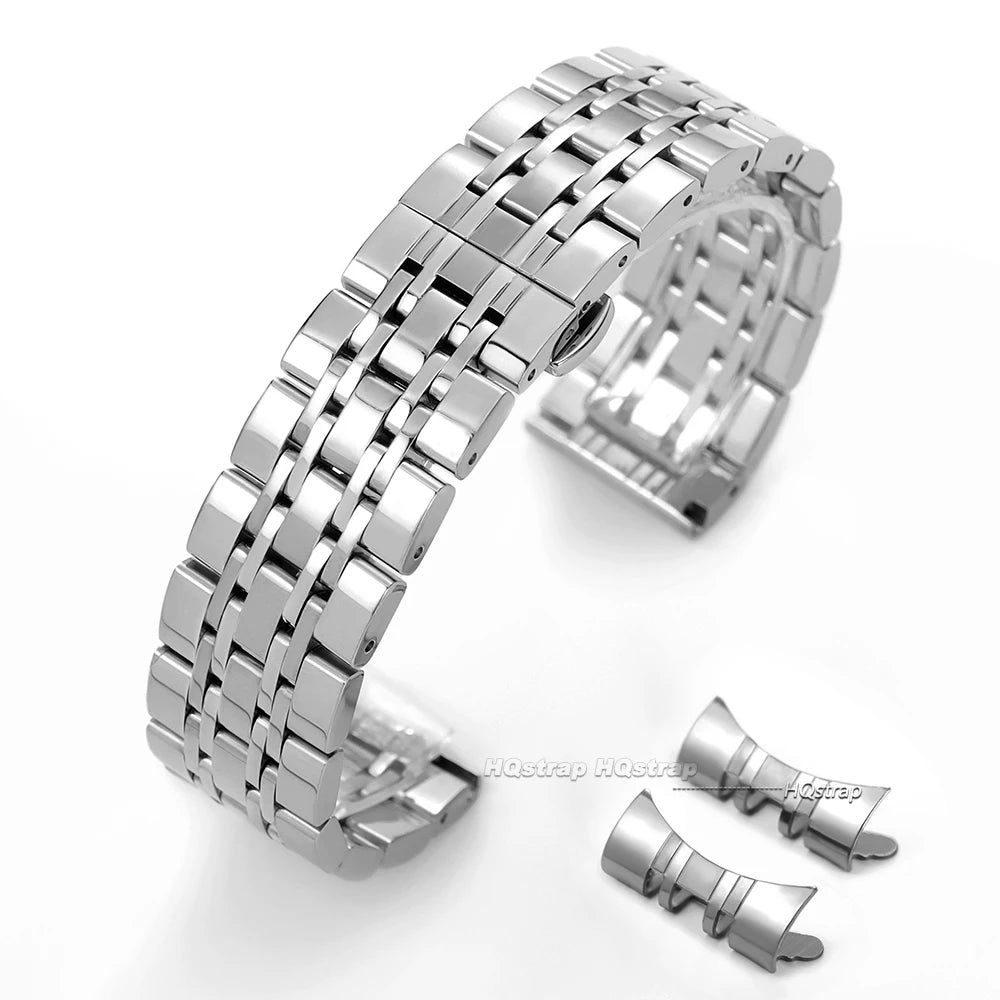 Cinturino per orologio con estremità curva, 14 16 18 19 20 21 22mm, in acciaio inossidabile, in metallo, accessori universali per cinturini di orologi