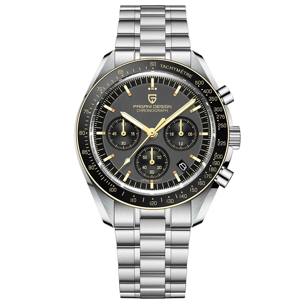 Orologio da uomo 40mm Cronografo al quarzo - PAGANI DESIGN Date AR Sapphire Sport