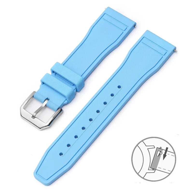 Cinturino in caucciù FKM di alta qualità da 20/21/22 mm per orologi da pilota IWC e serie Portofino, cinturino casual alla moda da uomo e donna