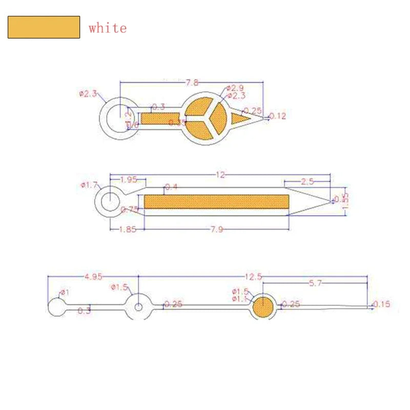 Blue-Green Luminous Silver Watch Hands (BGW9), Luminous Hands Suitable for NH35 NH36 Movement