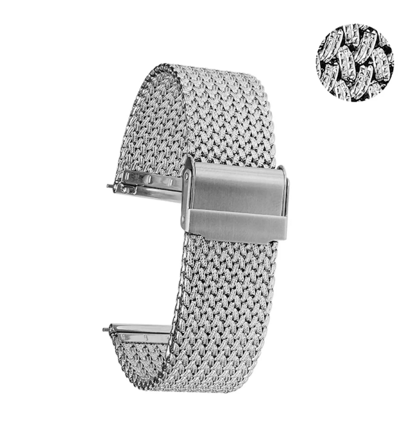 Shiny Milanese mesh watch strap, 316L stainless steel, 20mm braided, for Seamaster, No Time to Die 007