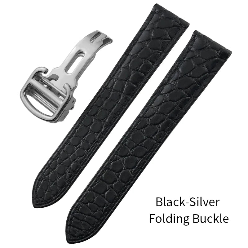 20mm 23mm 17mm 19mm Luxurious Crocodile Leather Watch Strap for Cartier Tank Solo Santos Watch Band American Alligator Men Women