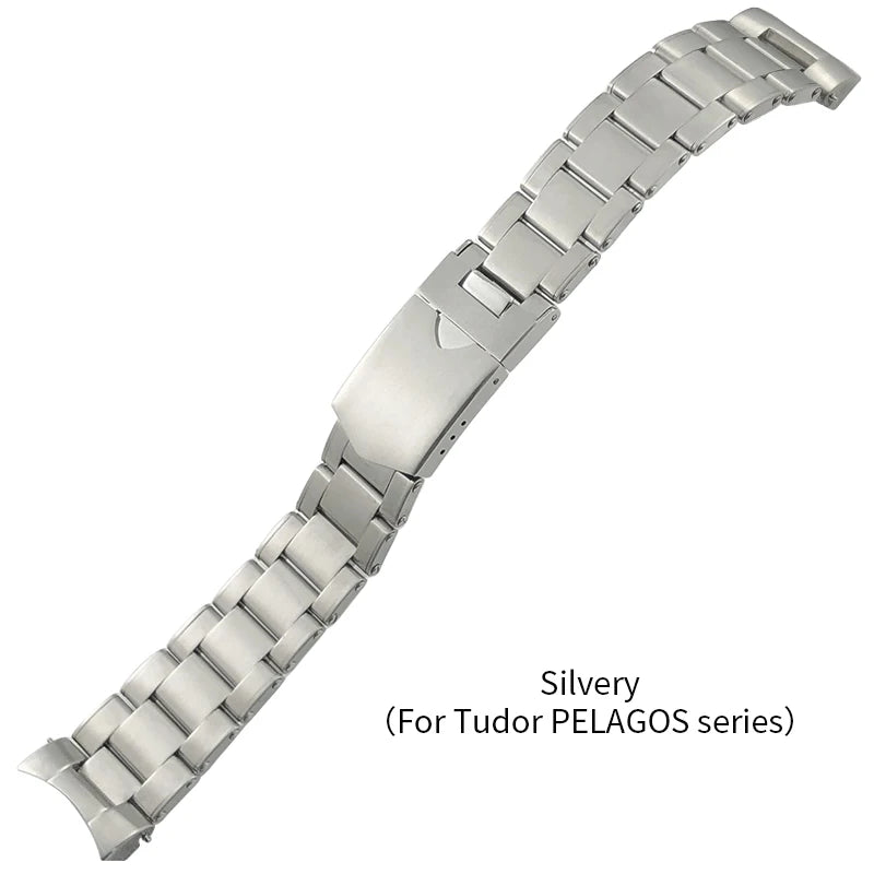 Cinturino per orologio in acciaio inossidabile 316L con estremità curva per Tudor 41mm Black Bay 22mm, bracciale in metallo massiccio Pelagos