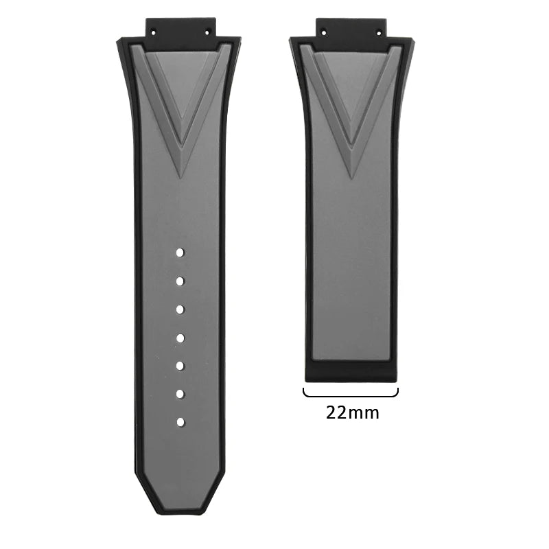 High-quality Natural Rubber Watch Strap, 29mm 17mm, for Hublot 45mm Big Bang 418 Sang Bleu II, Silicone Watchband, Folding Buckle