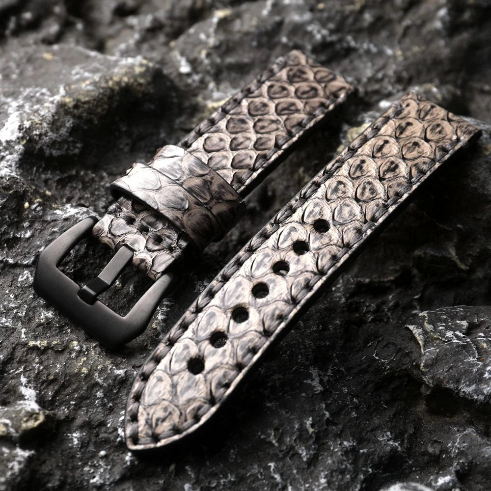 Bracciale in pelle di serpente di alta qualità fatto a mano 20MM 22MM 24MM Cinturino in pelle da uomo, bracciale vintage ispessito, adatto per uomo PAM111 441