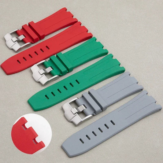 Bracelet de montre en caoutchouc FKM souple de 28mm, adapté au bracelet de montre AP Audemars Piguet, cadran de 42mm, boucle à ardillon 15703 15710