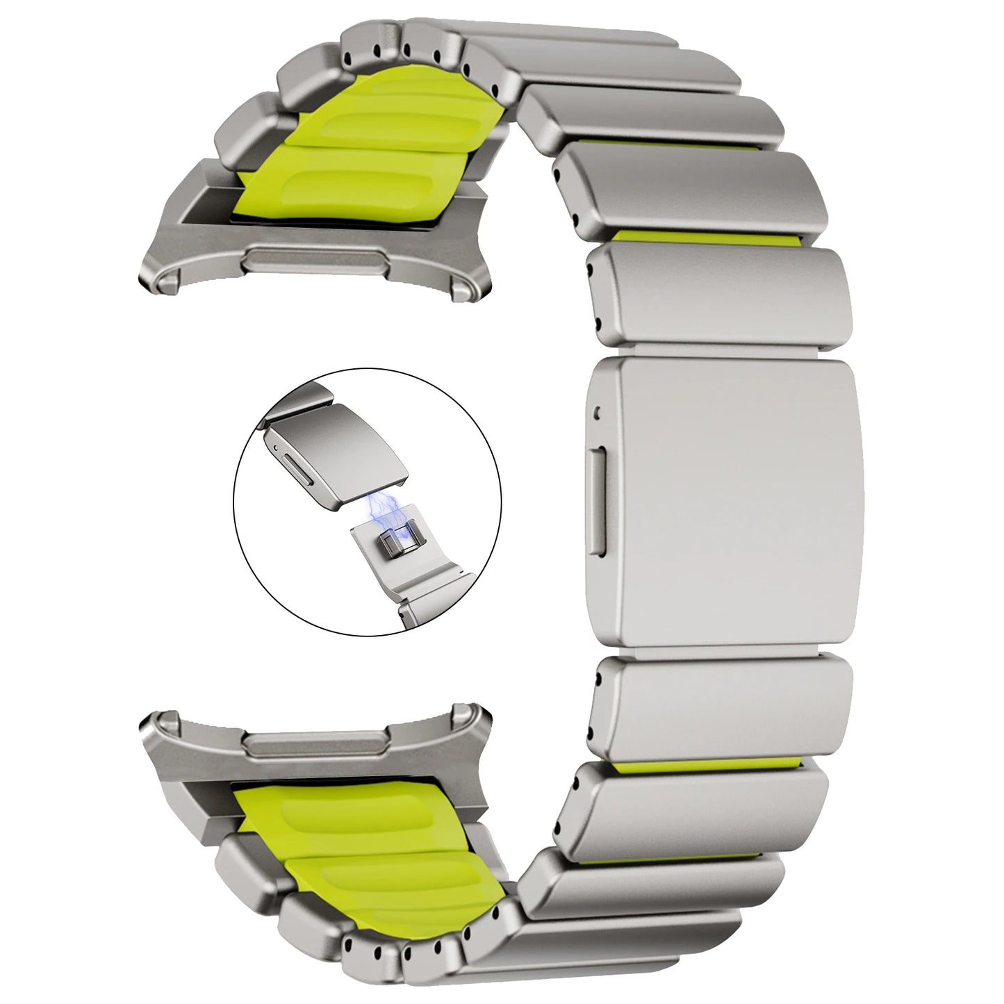 Magnetic Titanium Strap for Samsung Galaxy Watch Ultra 2, Alloy Band for Galaxy Watch 9 8 Classic