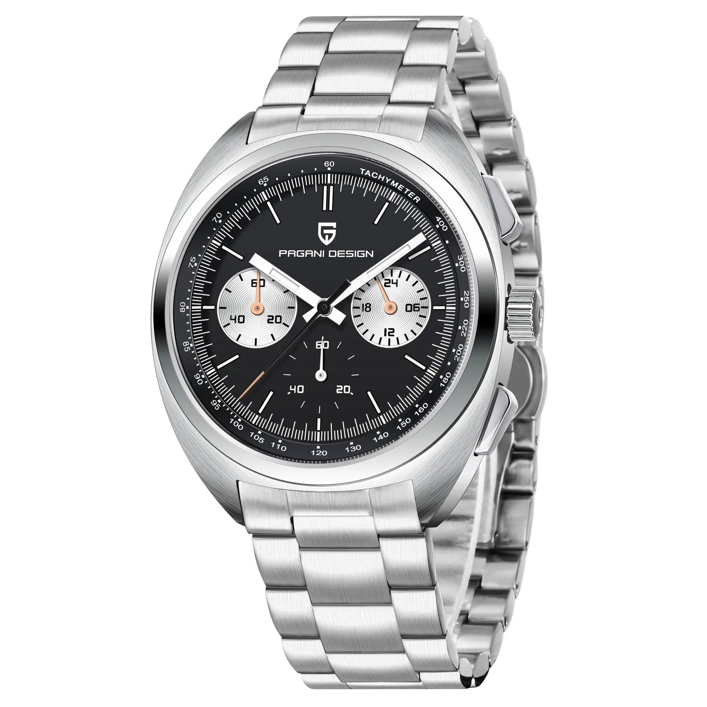 Orologio da uomo 39 mm Cronografo al quarzo - PAGANI DS Panda Dial VK63 Sapphire Sport