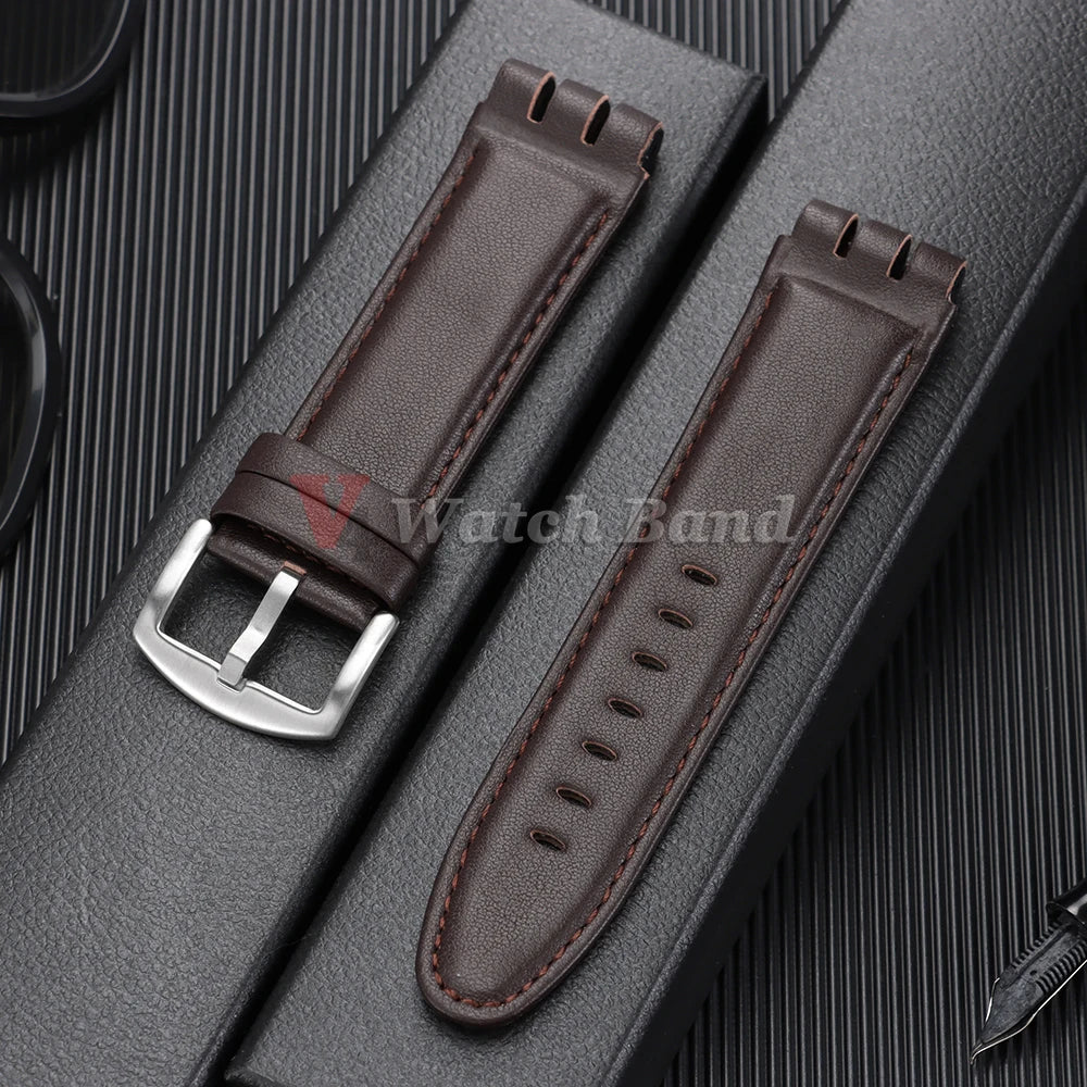 Bracelet de montre en cuir véritable pour Swatch, 23mm, YOS440 413 424 440 447 448 449, Bracelet de sport pour hommes, accessoires de montre