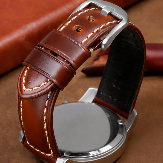 Cinturino per orologio in pelle a sgancio rapido da 20mm 22mm, in vera pelle Crazy Horse oliata e cerata, stile vintage, vendita calda, cinturino di ricambio retrò per abbigliamento da lavoro