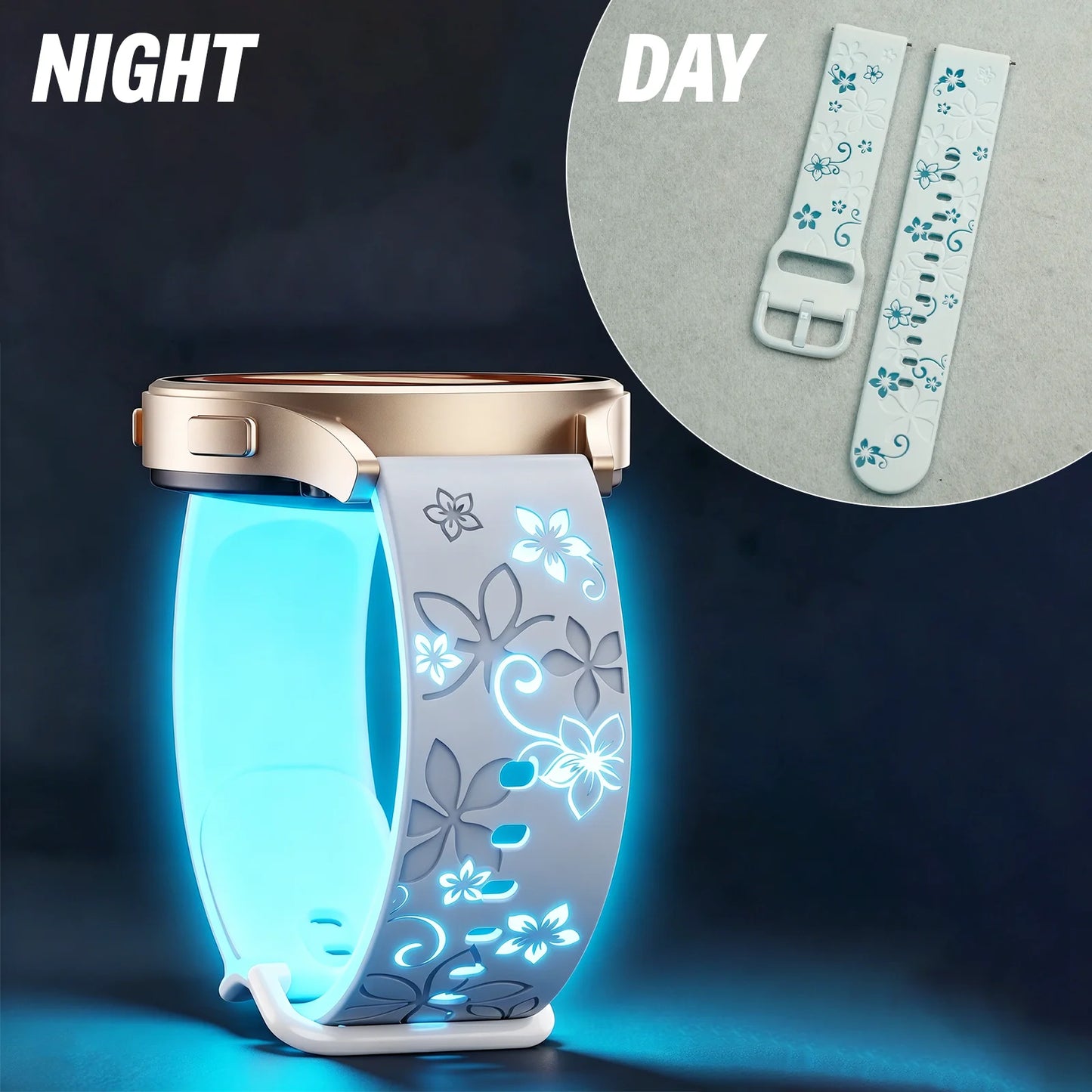 18/20/22 mm, adatti a cinturini universali Samsung luminosi incisi bicolore, compatibili con Huawei GT2/3/4/5/6