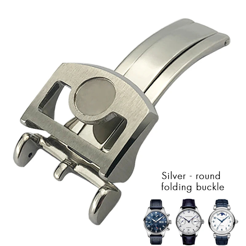 Fibbia deployante per orologio in acciaio inossidabile 316L, 18mm 20mm, adatta per IWC Big Pilot Spitfire, cinturino in pelle, chiusura deployante, strumenti gratuiti