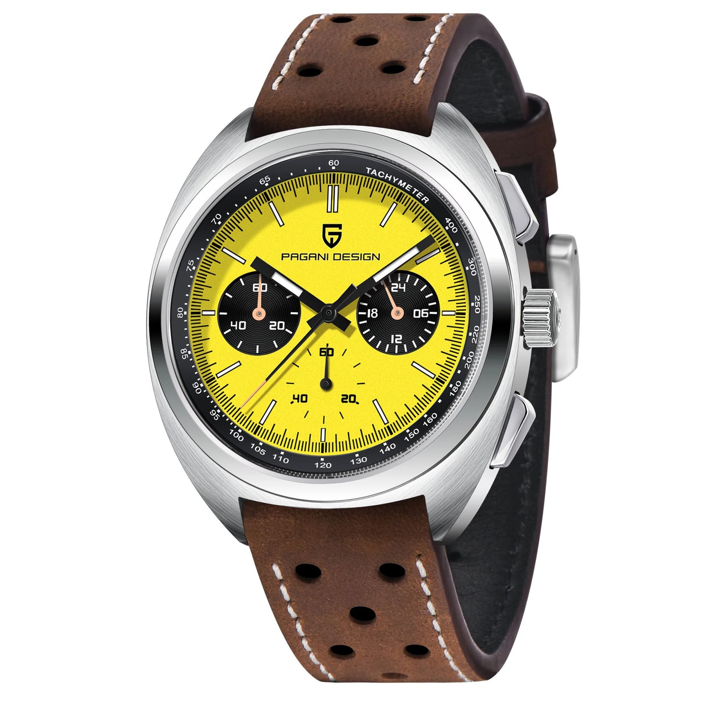 Orologio da uomo 39 mm Cronografo al quarzo - PAGANI DS Panda Dial VK63 Sapphire Sport
