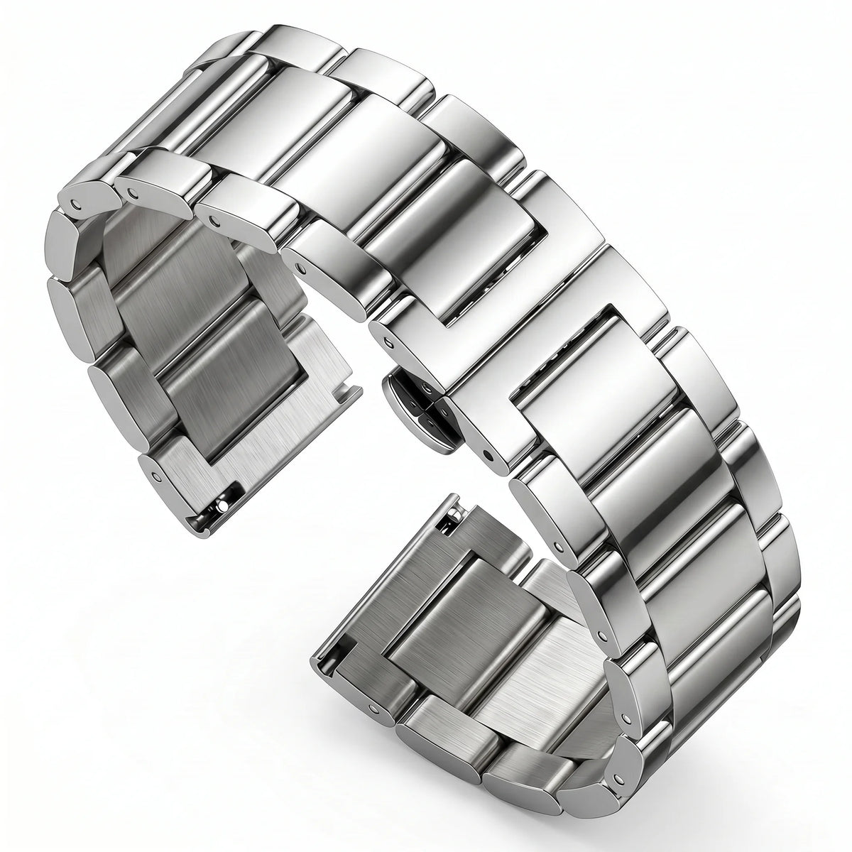 Bracelet de montre en acier inoxydable pour homme, bracelet de montre en métal, fermoir à déploiement double, haute qualité, 18mm, 20mm, 21mm, 22mm, 23mm, 24mm