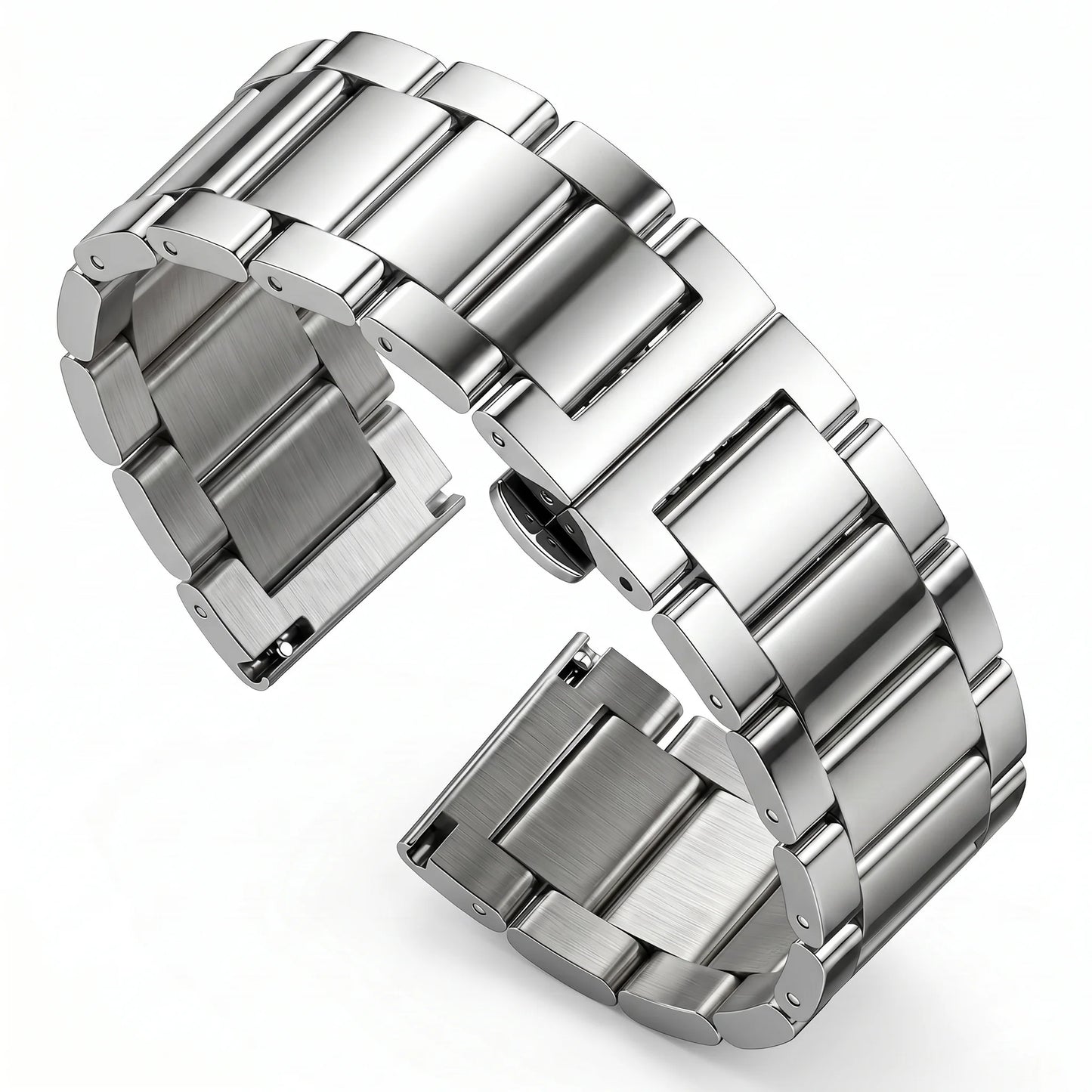 Bracelet de montre en acier inoxydable pour homme, bracelet de montre en métal, fermoir à déploiement double, haute qualité, 18mm, 20mm, 21mm, 22mm, 23mm, 24mm