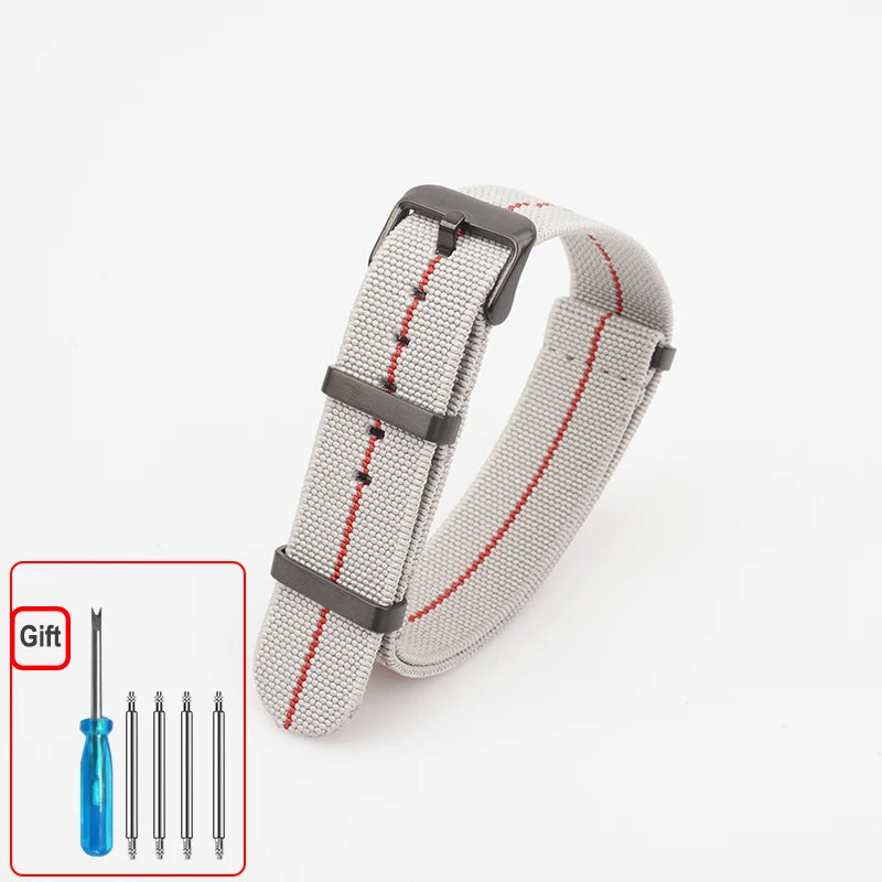 Cinturino per orologio in Nylon elastico lavabile per Seiko anni '60 truppe francesi, cinturino paracadute, cinturino NATO 18mm 20mm 22mm, cinturino impermeabile per esterni