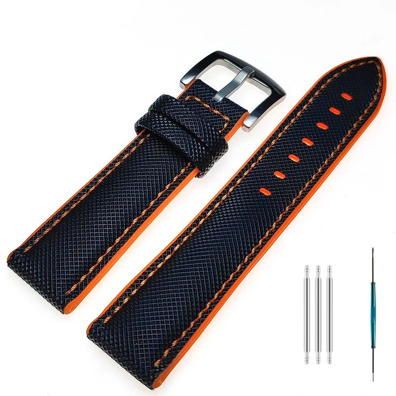 Nylon Fiber and Rubber Watch Strap - Universal