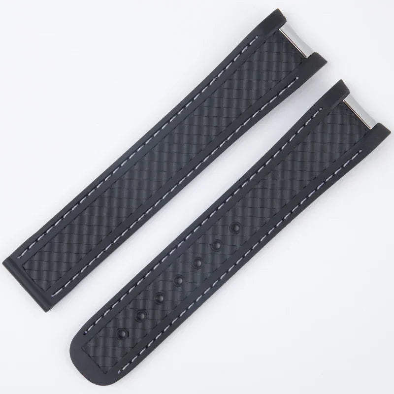 Bracelet en caoutchouc et Silicone, 19mm 20mm, pour Omega Seamaster 300 AT150 Aqua Terra, Bracelet de montre en acier inoxydable, boucle pliable