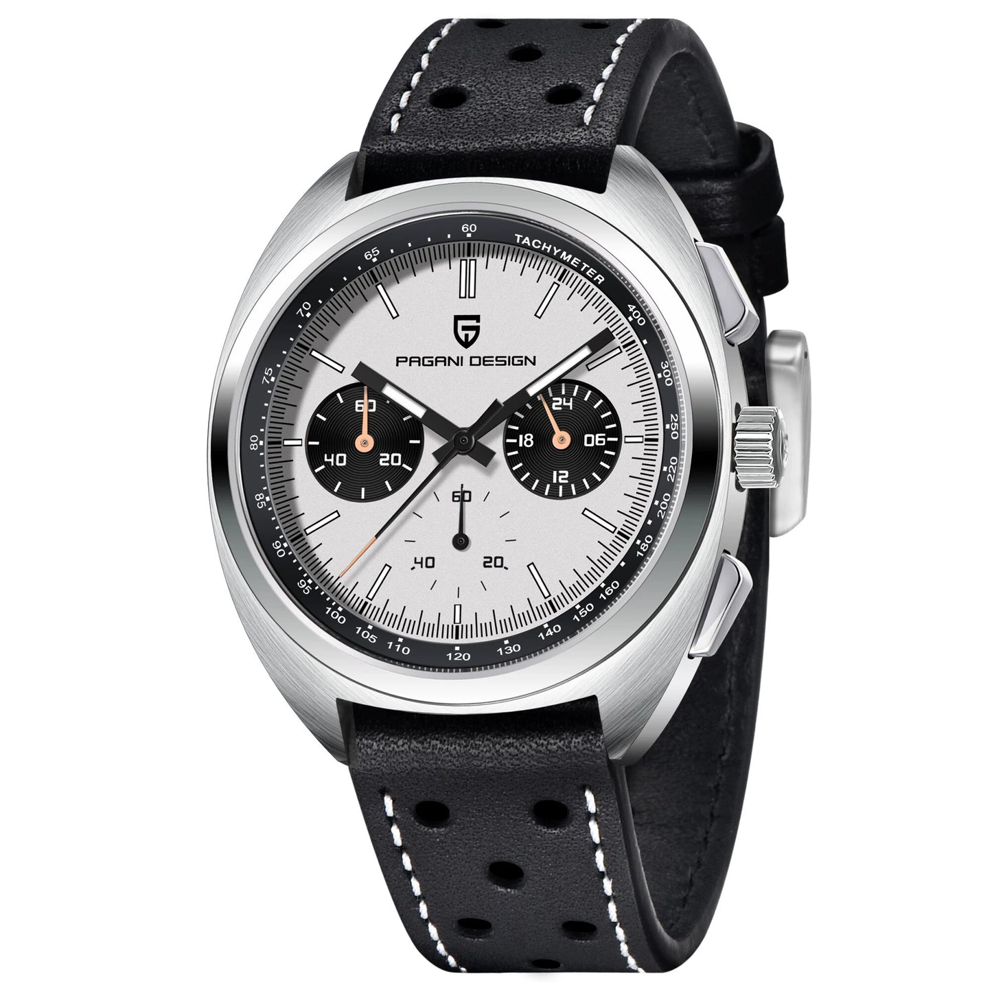 Orologio da uomo 39 mm Cronografo al quarzo - PAGANI DS Panda Dial VK63 Sapphire Sport