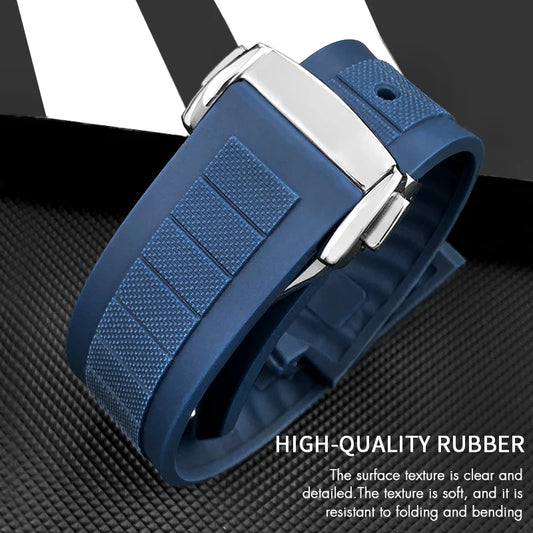 Cinturino per orologio in gomma e silicone, convesso, 10mm x 21mm, per nuovo Omega Seamaster Planet Ocean 600M 217.32, cinturino morbido arancione blu nero