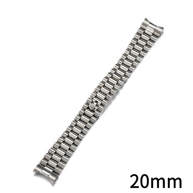 Cinturino per orologio da 20 mm, estremità curva, adatto per cinturini Rolex, realizzato in acciaio inossidabile 316L, cassa in acciaio inossidabile massiccio.