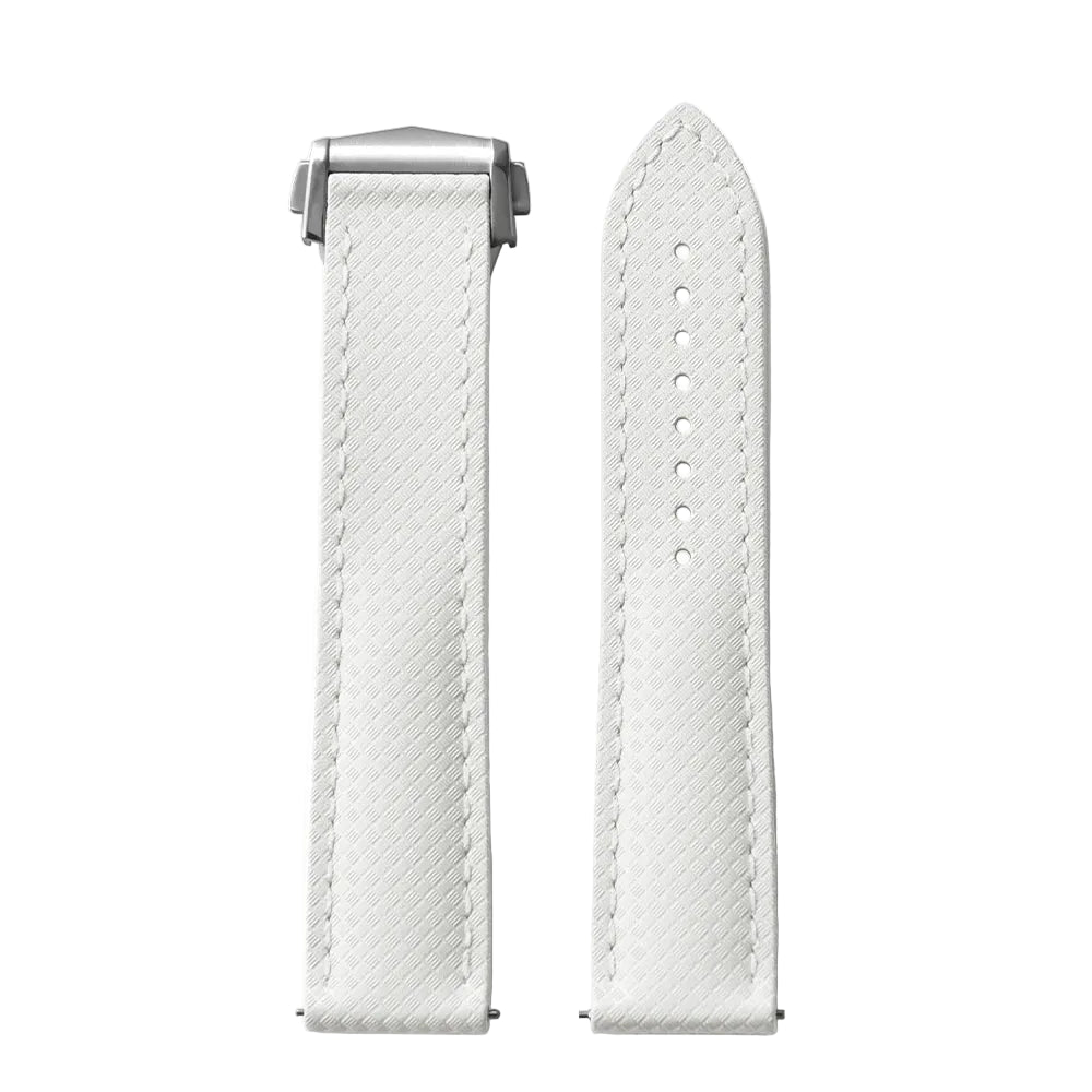 OZE Bracelet montre en Caoutchouc fluorocarbone - Surpiqures / Motif Racing - Déployante - Universel