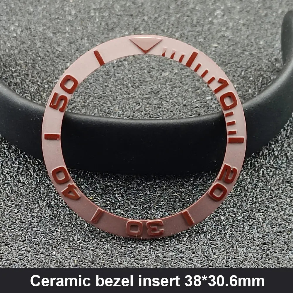 38mm * 30.6mm Sloping Ceramic Watch Bezel Insert for GMT and Dive Watches, for 40mm Men's Watches, Dial and Bezel Insert Replacement.