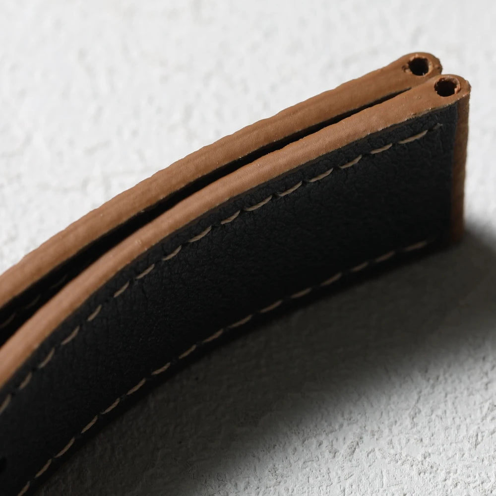 Handmade Litchi Grain Cowhide Leather Strap, 20MM x 16MM, Ultra-Thin Soft Genuine Leather, Retro Style, Suitable for Antique Watches