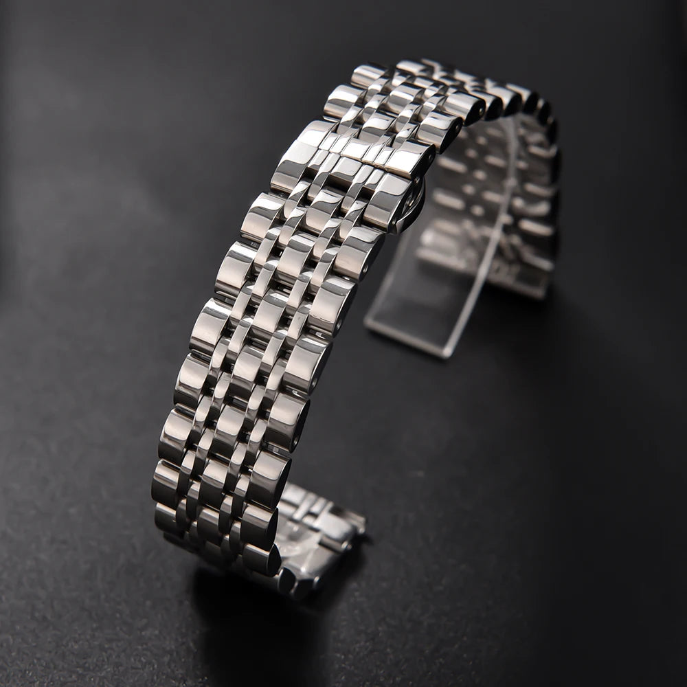 Ultra-thin Stainless Steel Watch Bracelet, 20mm 22mm, Polished Metal, Lightweight, for Men and Women, Replacement Straps for Wristwatch