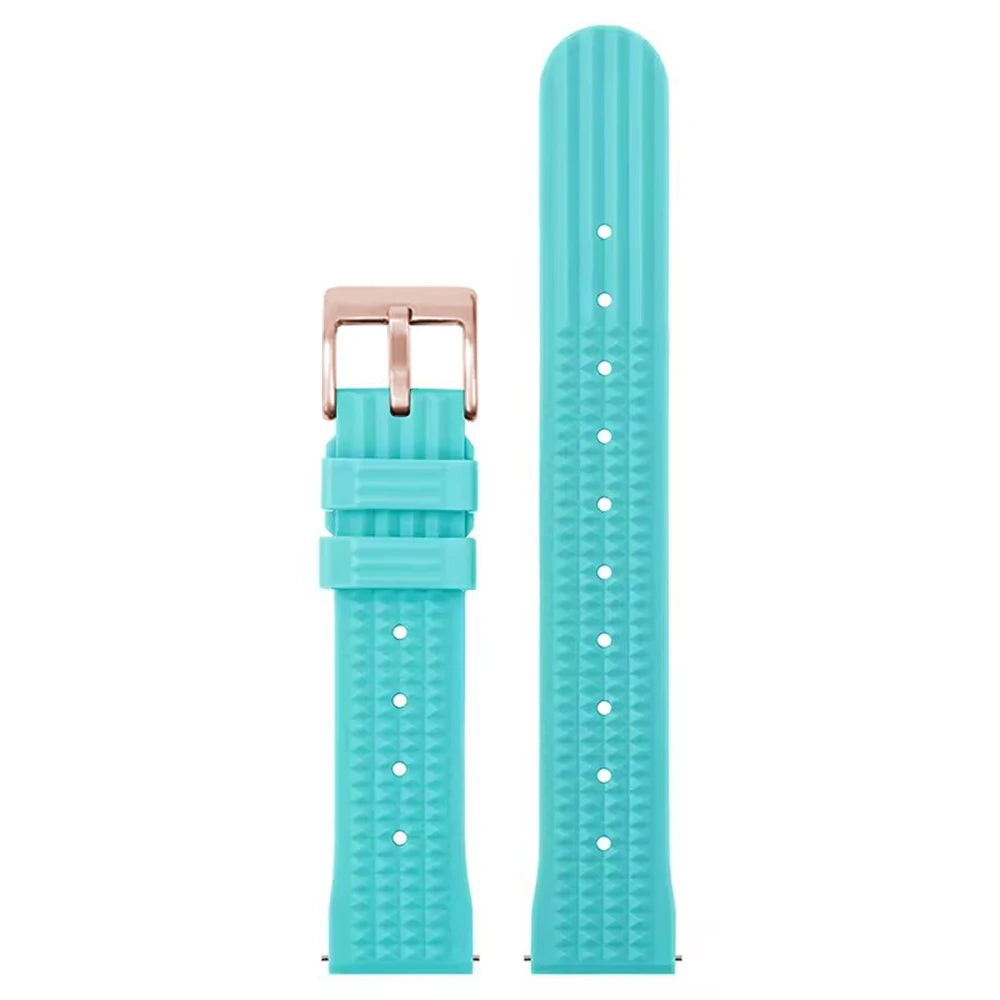 Watchdives Premium Embossed Silicone Watch Strap, 20mm, 22mm, Soft Rubber, Quick Release, Durable, Unisex, Replacement Band