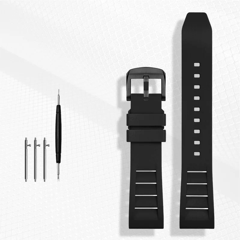 FKM bracelet de montre en caoutchouc fluoré 20mm 21mm 22mm 24mm pour breitling omega seiko casio mido bracelet de montre bracelet de montre de sport anti-poussière