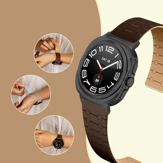 Bracelet magnétique en silicone pour Samsung Galaxy Watch 7 Ultra 47 mm, bracelet sport pour Watch 7 Ultra 47 mm, sans espaces, ajustement rapide