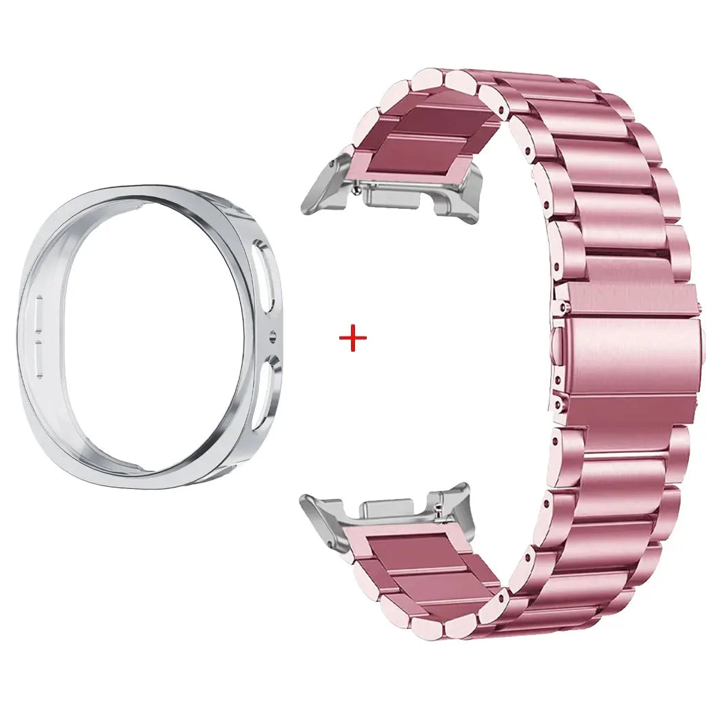 Bracelet en acier inoxydable + boîtier pour Samsung Galaxy Watch 8 40 mm 44 mm, bracelet en métal avec boîtier intégral