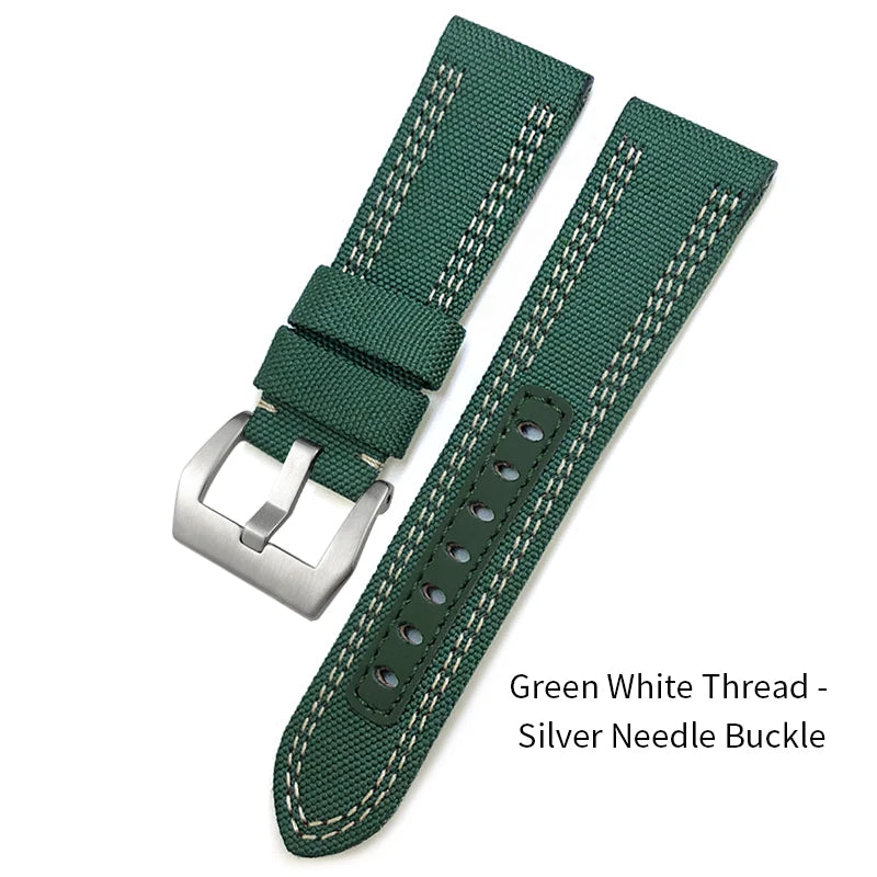 Nylon Watch Strap for Panerai PAM00985 SUBMERSIBLE LUMINOR, Fabric Canvas, Black, Blue, Green, High Quality, 24mm, 26mm, New