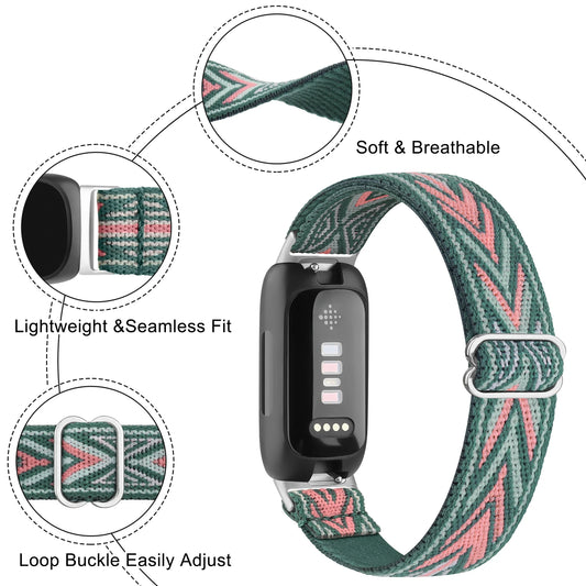 Эластичный нейлоновый ремешок для Fitbit Inspire 3/Inspire 2, регулируемый браслет для Fitbit Ace 3/Ace 2, сменный ремешок для часов
