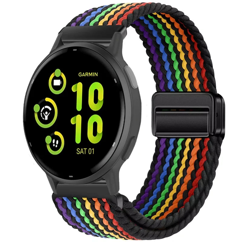 Bracelet magnétique en Nylon, 20mm 22mm, pour Garmin Forerunner 970 570 165 55 965 265/Venu 3, Bracelet de sport Garmin Active 6 5 Correa