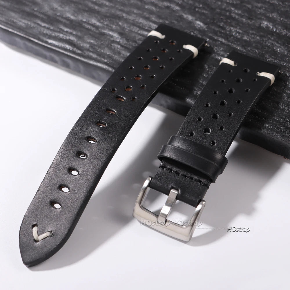 Atmungsaktives Retro-Uhrenarmband aus Rindsleder, Echtleder, Öl-Wachs-Finish mit Farbverlauf, Business-Uhrenarmband, 20 mm, 22 mm, hohe Qualität