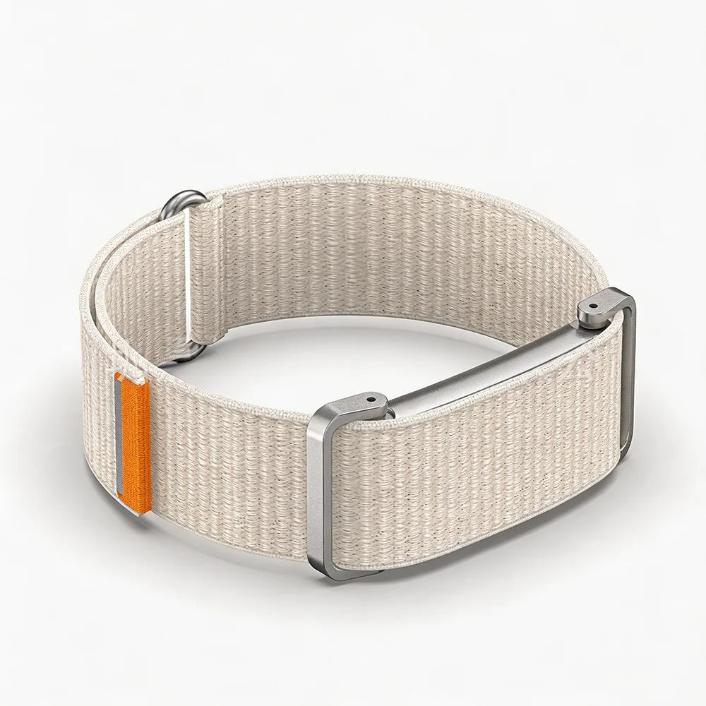 Metal Protective Case, Nylon Strap for Google Fitbit Air, Ultra-thin Replacement Bracelet, Feather-light, Breathable, Quick Release