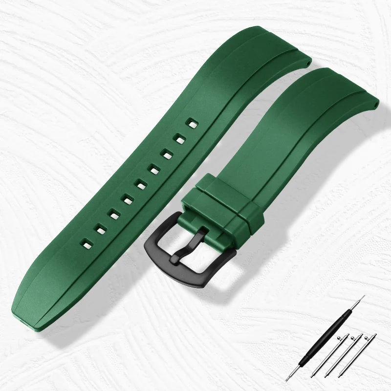 Extended Rubber Watch Strap for Watches, Waterproof Band, Quick Release Bar, Rolex JEAN, Seiko, Tissot, Huawei, 20mm, 22mm