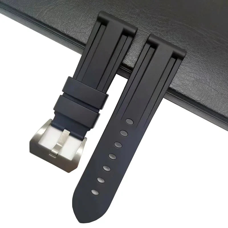 Bracelet de montre en caoutchouc souple 24mm pour Bracelet Panerai pour PAM441/1312/111 boucle ardillon Bracelet de montre accessoires de haute qualité
