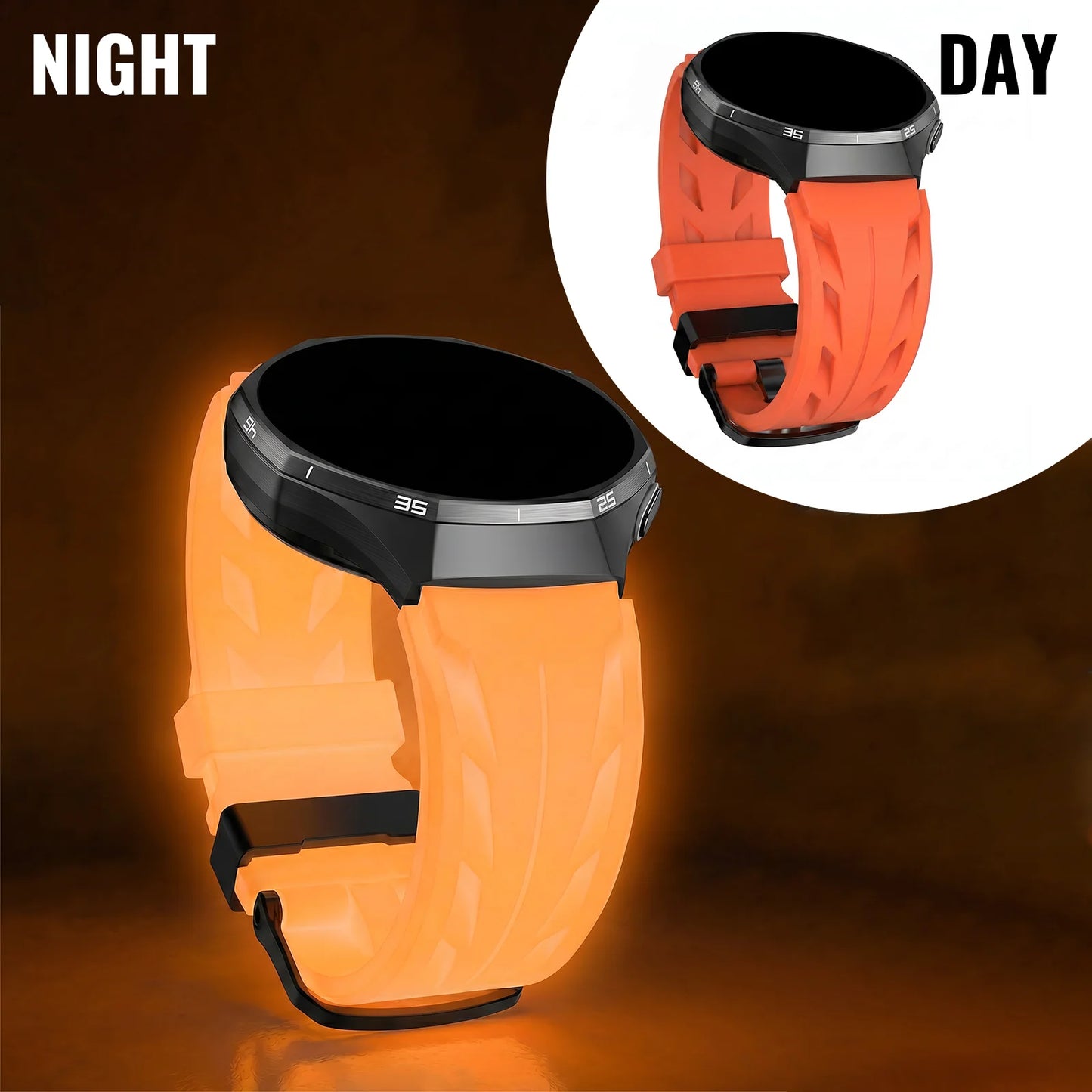 Bracelet de montre lumineux Konse 20/22 mm, adapté aux montres Samsung 7/6/5/4/FE, bracelet en silicone lumineux pour le sport