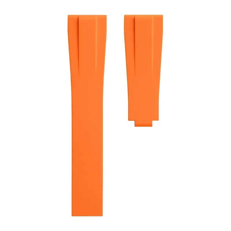 FKM Fluoro Rubber Flat End Watch Strap, Adjustable, 20mm, 21mm, 22mm, for Rolex Submariner Yacht Master GMT Daytona