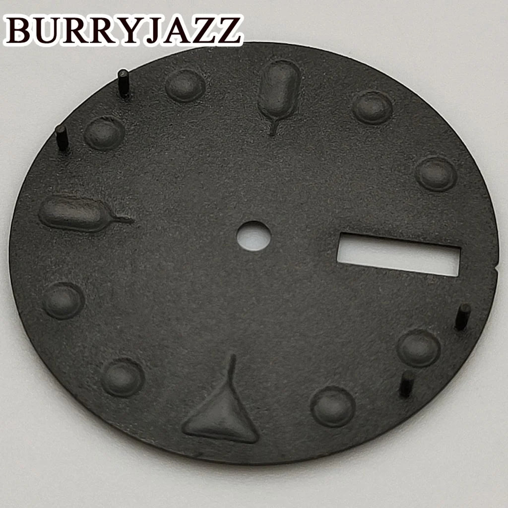 BURRYJAZZ-Watch dial without logo NH36, black dial, green dial Shoous Fit 3 O'Clock, 28.5 O'Clock Crown case, 3.8mm