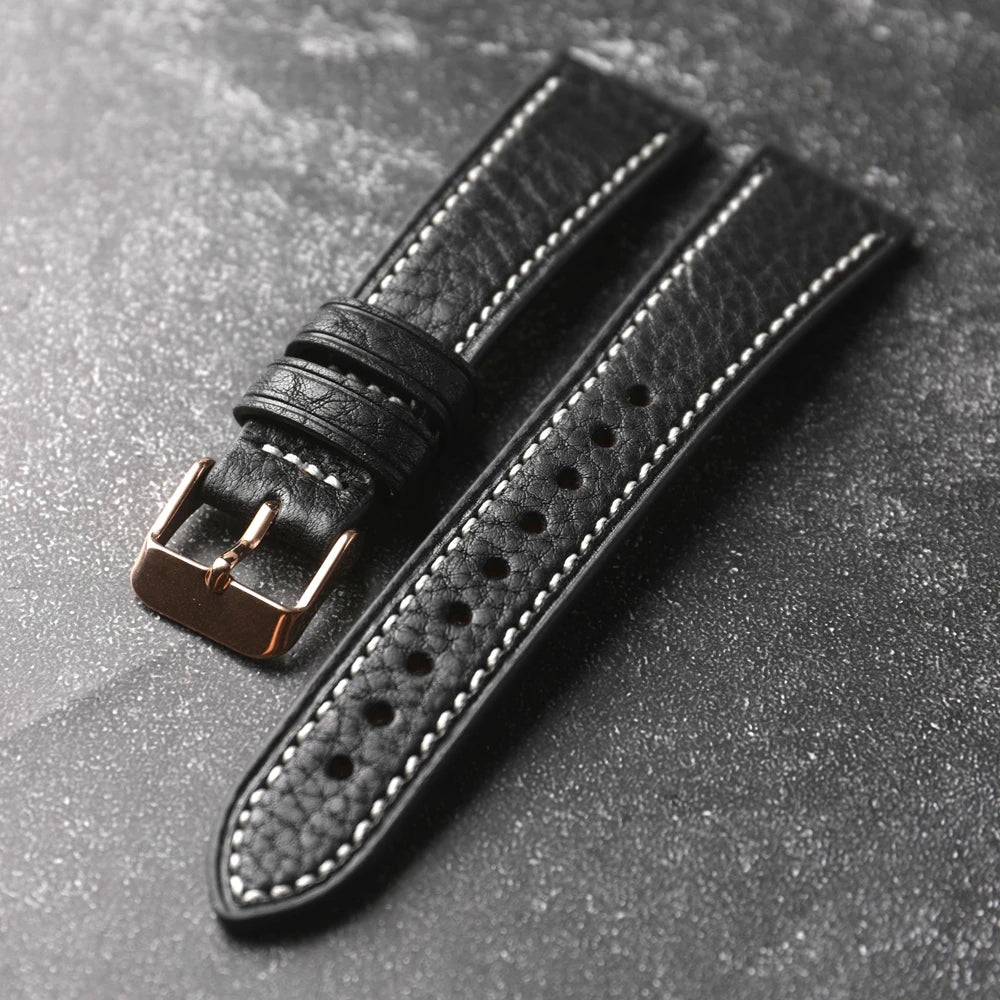 Bracciale in pelle di vacchetta fatto a mano, 18 19 20 21 22MM, cinturino morbido in vera pelle a sgancio rapido da uomo, stile vintage, vera pelle italiana