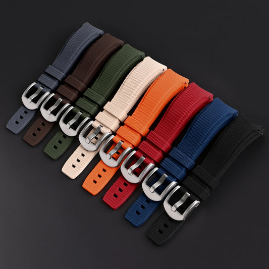 Bracelet de montre sport universel en caoutchouc fluoré FKM incurvé 20 mm 21 mm 22 mm à libération rapide pour Longines Omega Casio Seiko