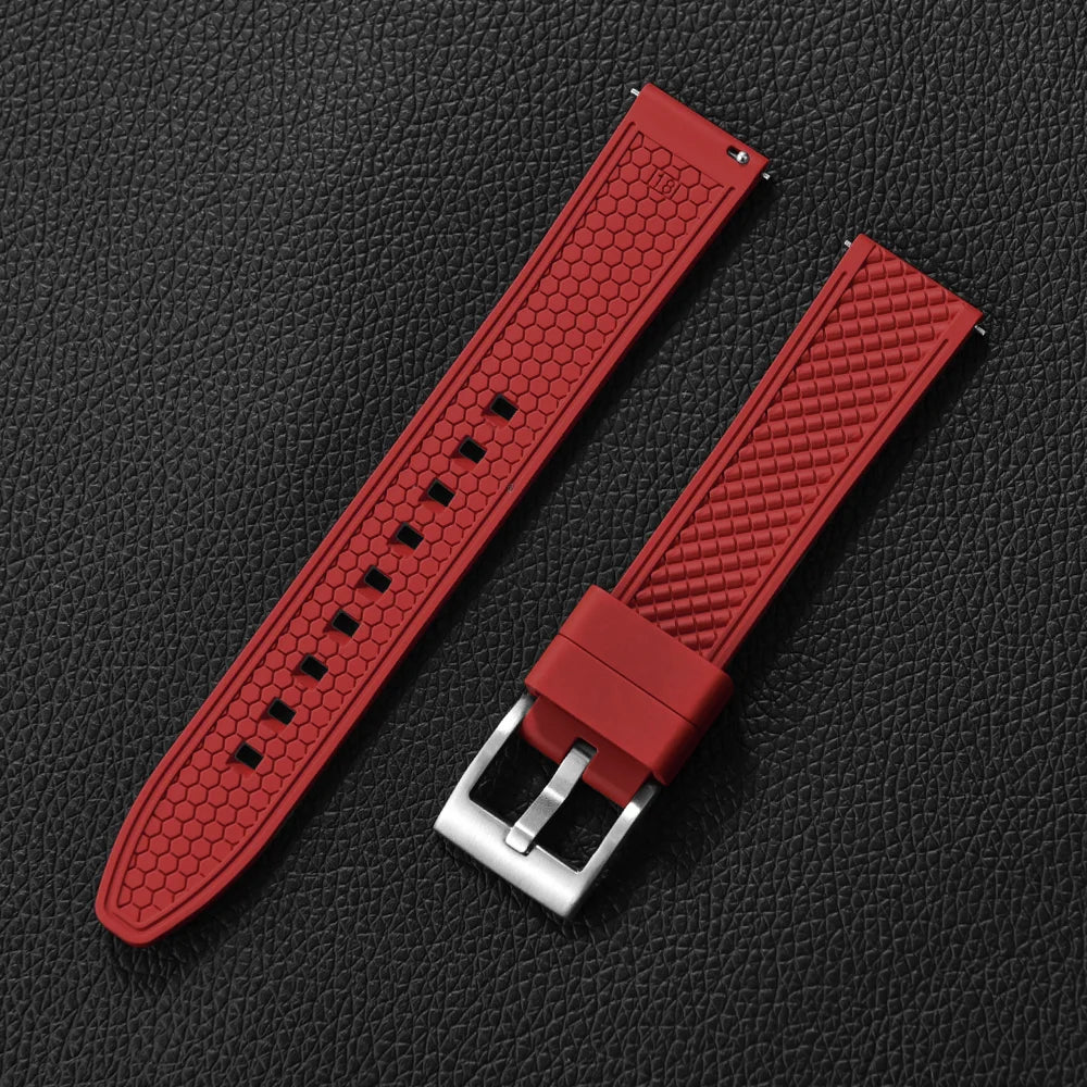 Bracelet en caoutchouc fluoré FKM, 18mm 20mm 22mm 24mm, Bracelet de montre à dégagement rapide pour plongée Omega Seiko Tissot Rolex, ceinture universelle