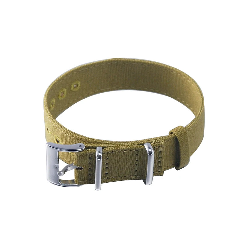 Bracelet de montre militaire en toile, vert armée, 18mm, 20mm, 22mm