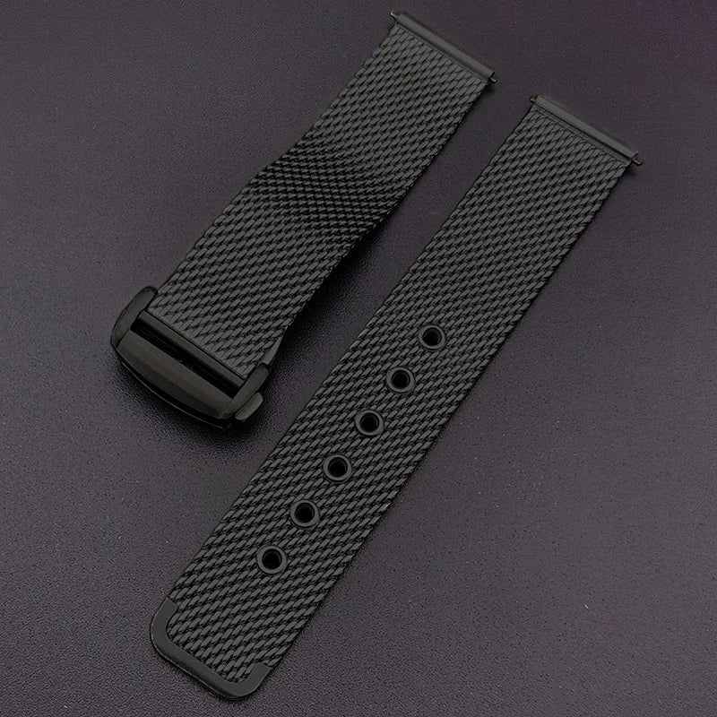Bracelet en maille milanaise 22 20mm, pour Omega 007, en acier inoxydable, pour Seamaster 300, fermoir pliant Original, Bracelet d'affaires